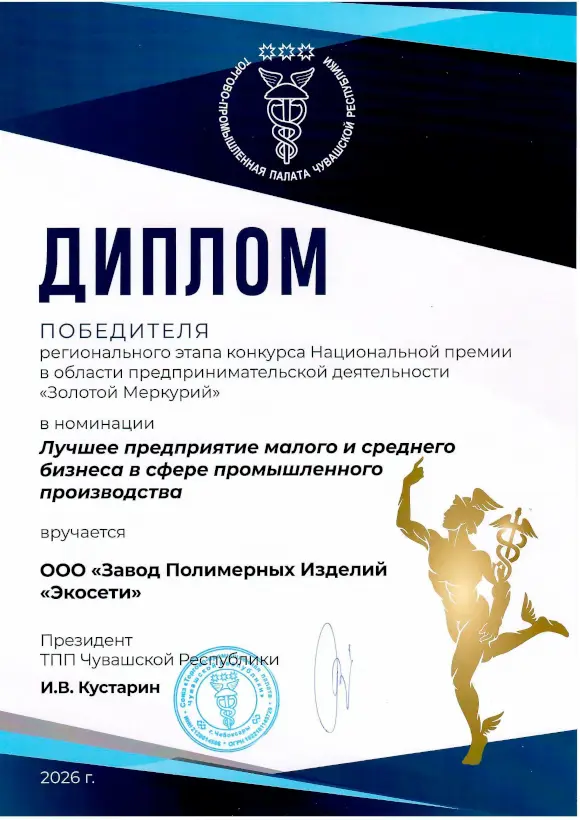 Диплом победителя "Золотой Меркурий"
