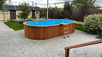 Пластиковый овальный бассейн, 5000х2400х1400 мм